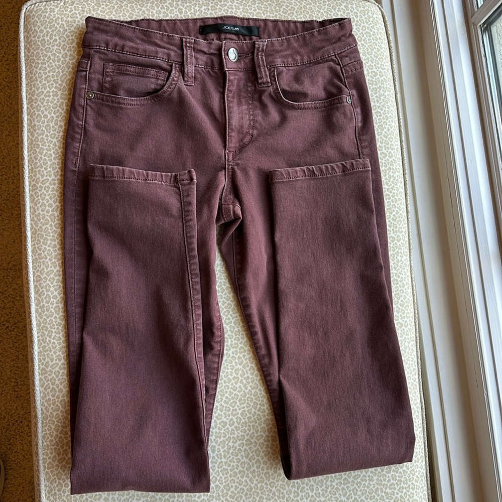 Joe’s Jeans Skinny Visionaire maroon jeans size W 25